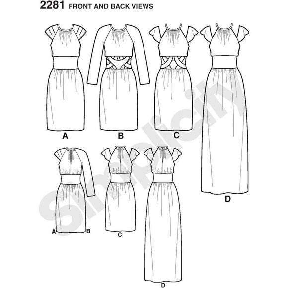 Simplicity 2281 Cynthia Rowley Womens Dress Sewing Pattern Size 6-14 - Picture 3 of 3